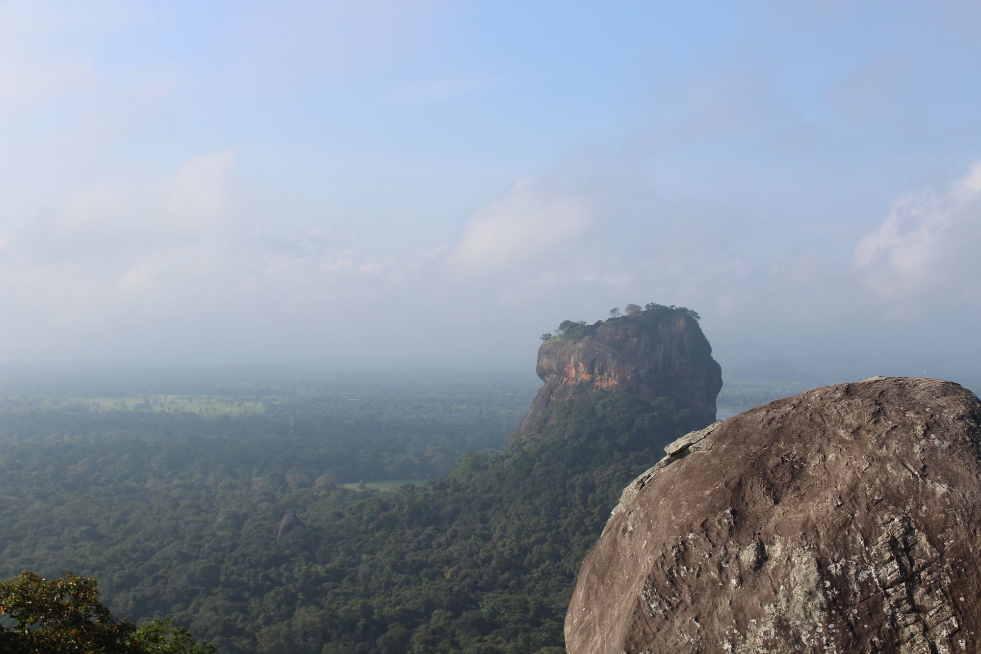 Sigiriya Rock Fortress, as seen from the summit of Pidurangala Rock Sri Lanka