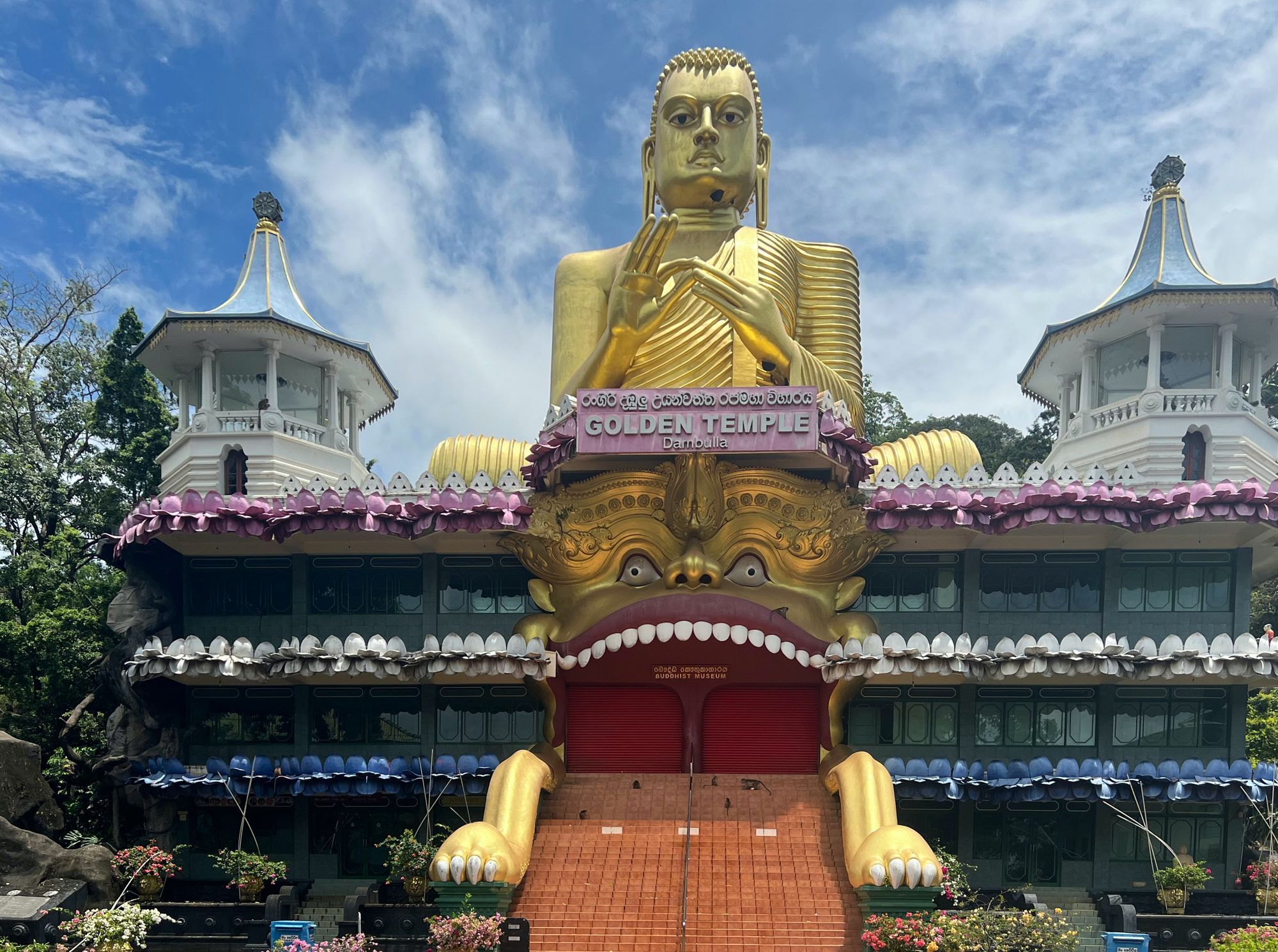 The golden Buddha Statue in Dambulla Cave Temple, Sri Lanka.