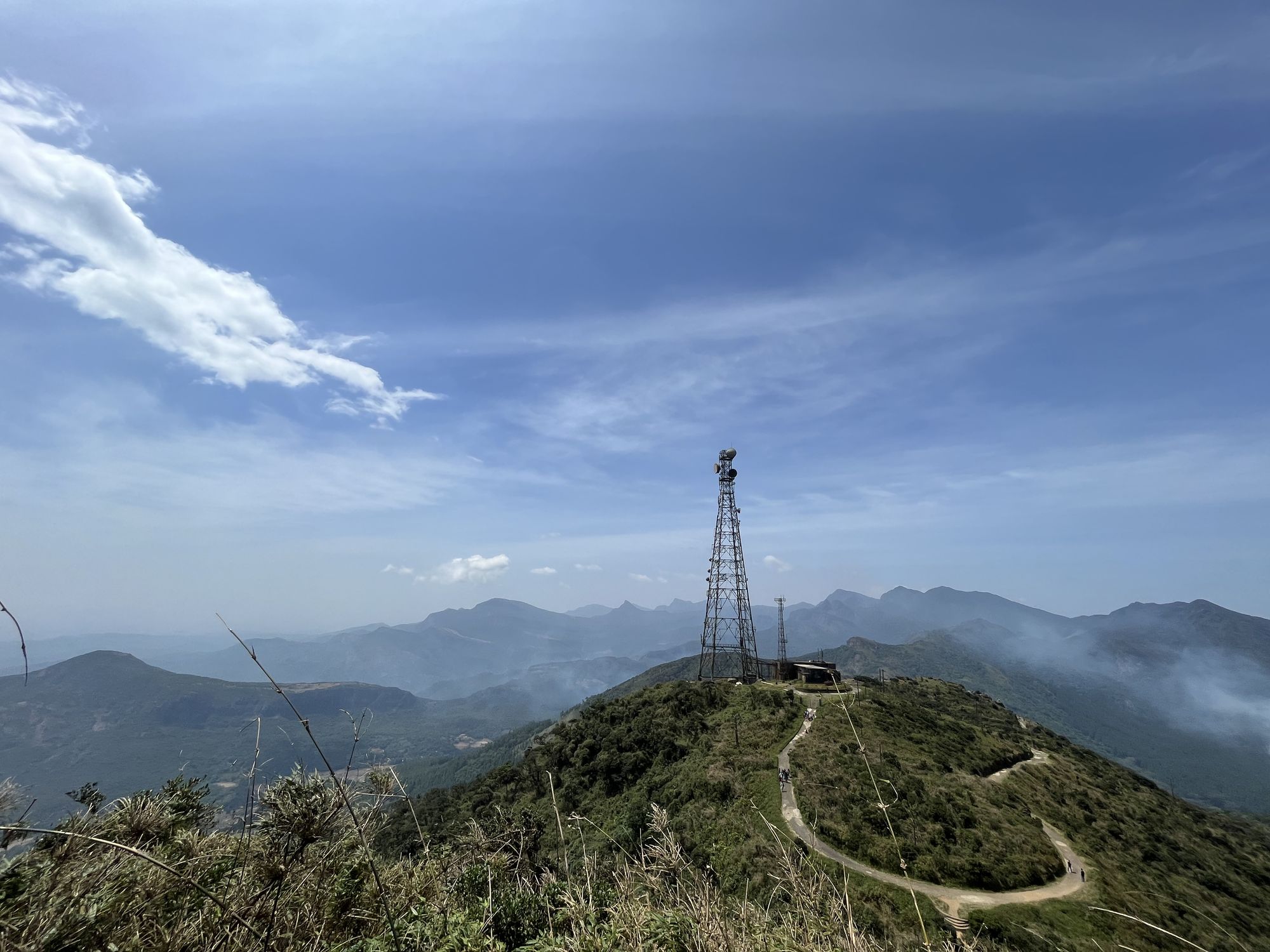 Riverston Peak surrounded by misty mountains of Sri Lanka