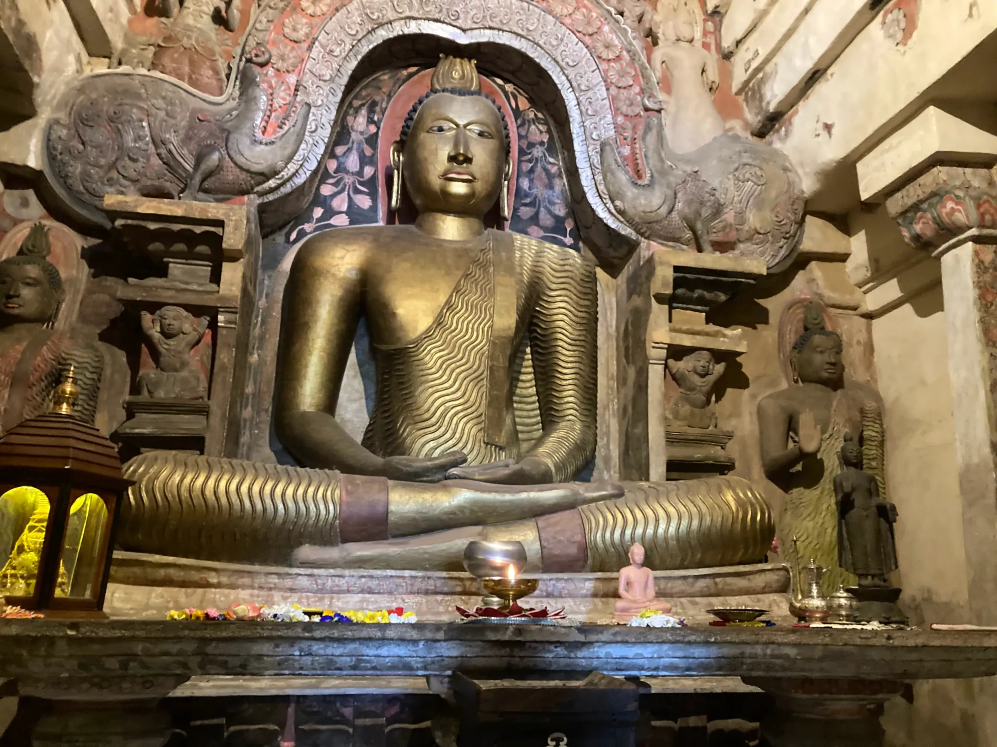 The Buddha statue at Gadaladeniya Temple, Sri Lanka