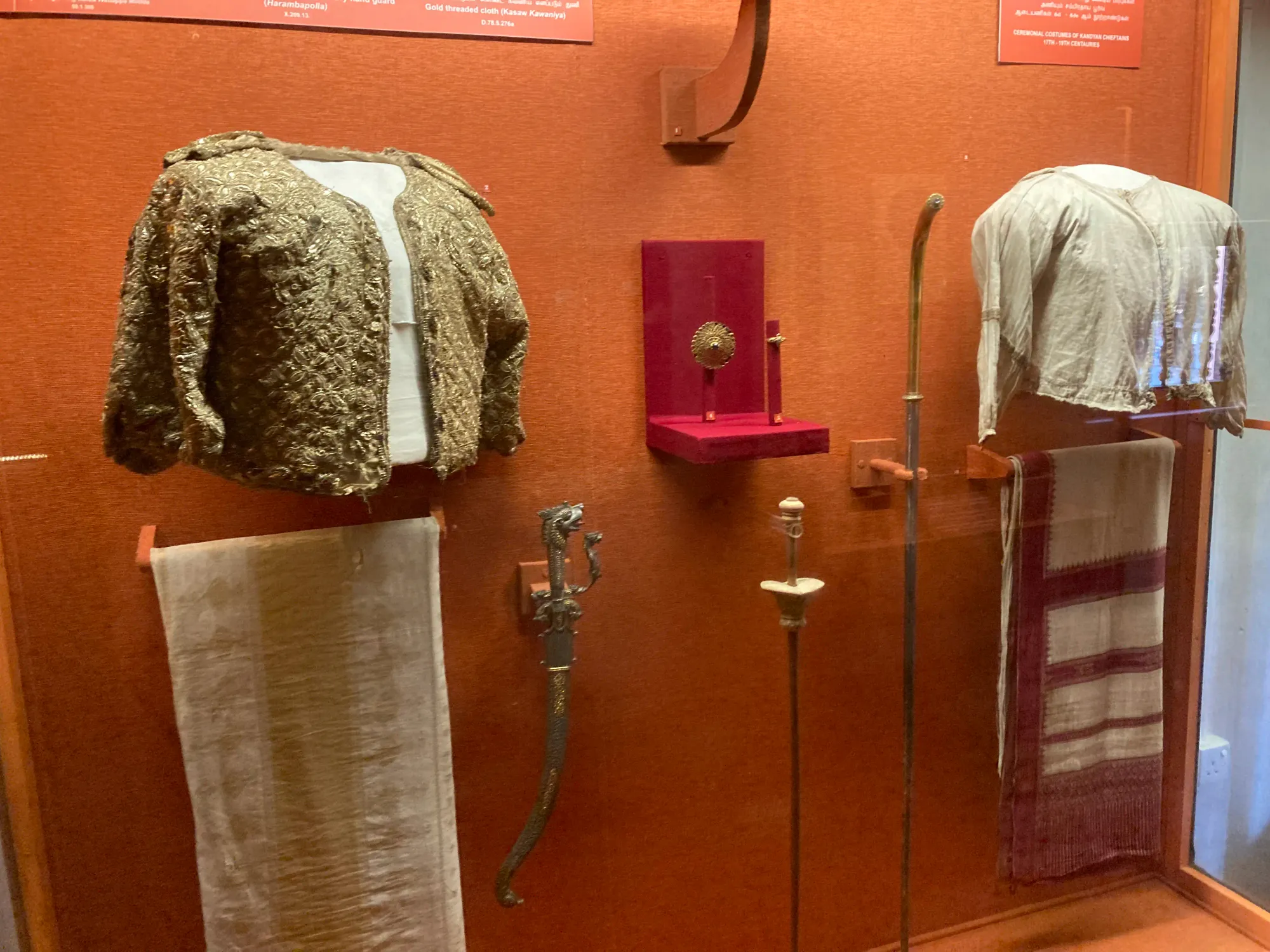 Ceremonial costumes displayed at the Kandy National Museum, Sri Lanka