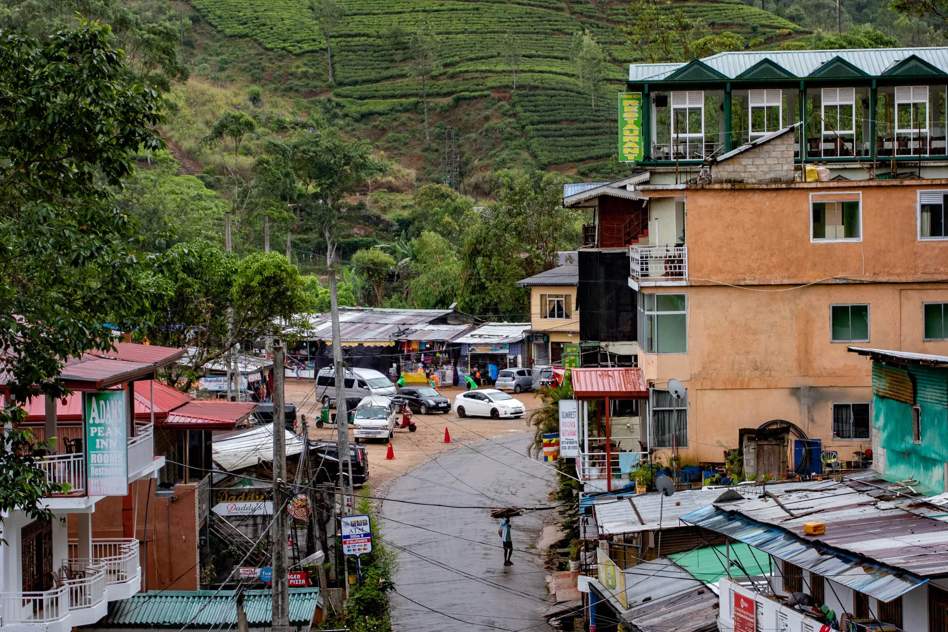 The bustling small town of Nallathanniya, Sri Lanka